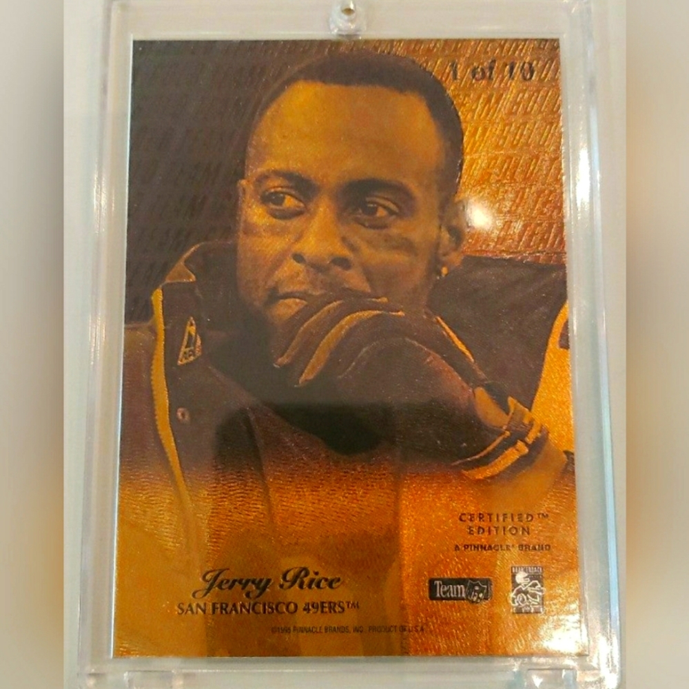 1995 JERRY RICE PINNACLE SELECT CERTIFIED EDITION GOLD TEAM #1
